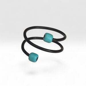 5 For $25💫Alternative Black Coiled Turquoise Bead Ring